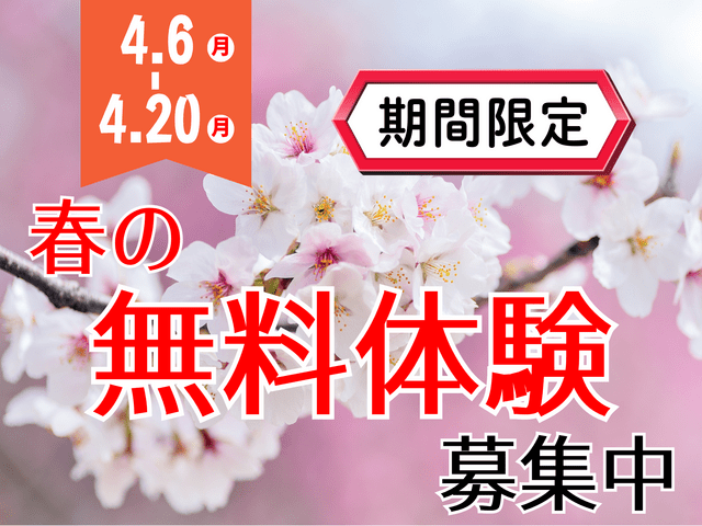 春の無料体験募集中！